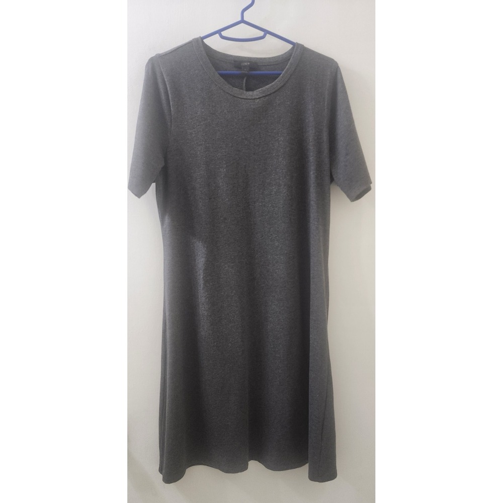 J.Crew Womens Gray Cotton Short Sleeve T-Shirt Dress Size M Charcoal Heather